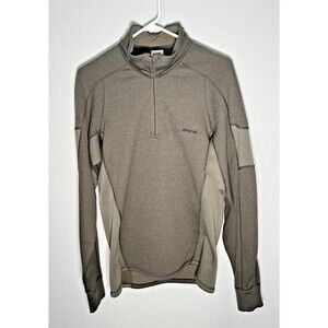 Patagonia Stretch Velocity 1/4 Zip Fleece Pullover Men Sz Medium Army Green EUC